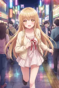 【椎名真昼】賑やかな夜の街を笑顔で駆ける