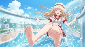 【椎名真昼】水着でウォータースライダー！満面の笑顔