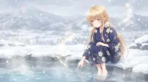 Mahiru Shiina’s Tranquil Winter Onsen Dip in Yukata