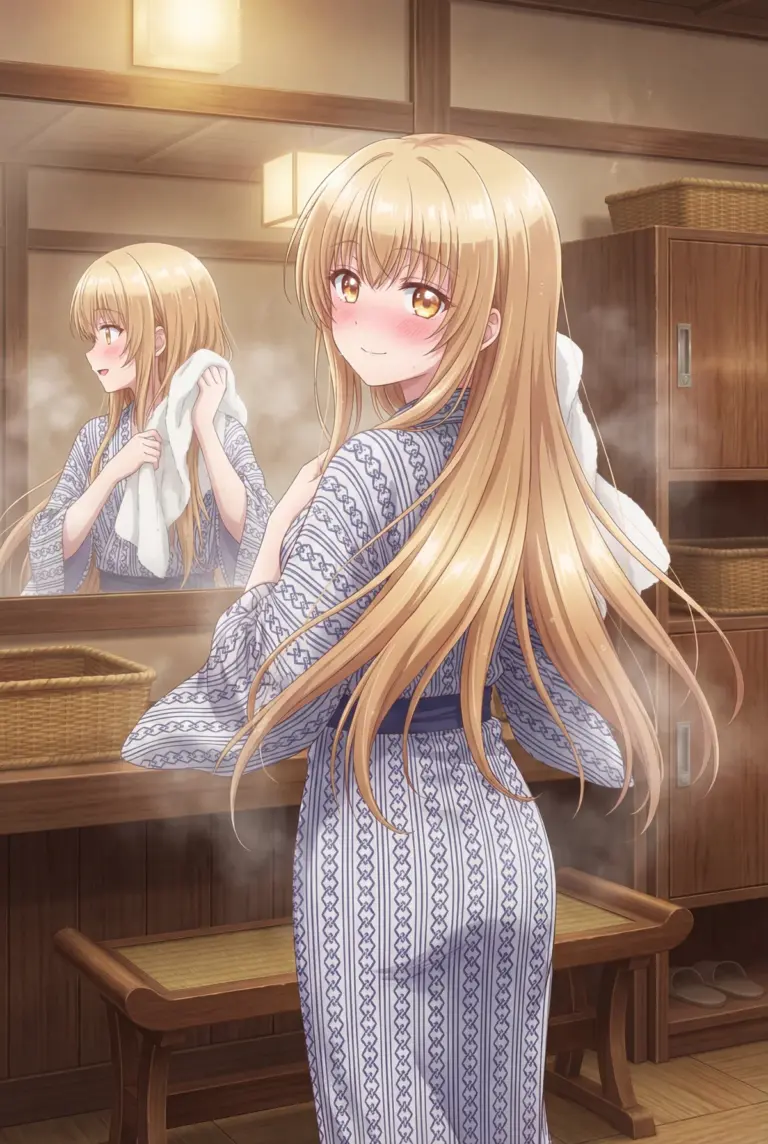 【椎名真昼】湯上りの浴衣姿に胸キュン！照れた笑顔が可愛い癒やしの一枚