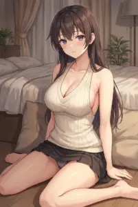 【周防 有希】お部屋で魅せる、くつろぎのニット姿