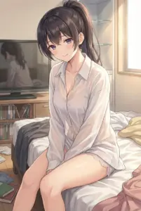 Yuki Suou: Sweet Morning Glow in a Sheer White Shirt