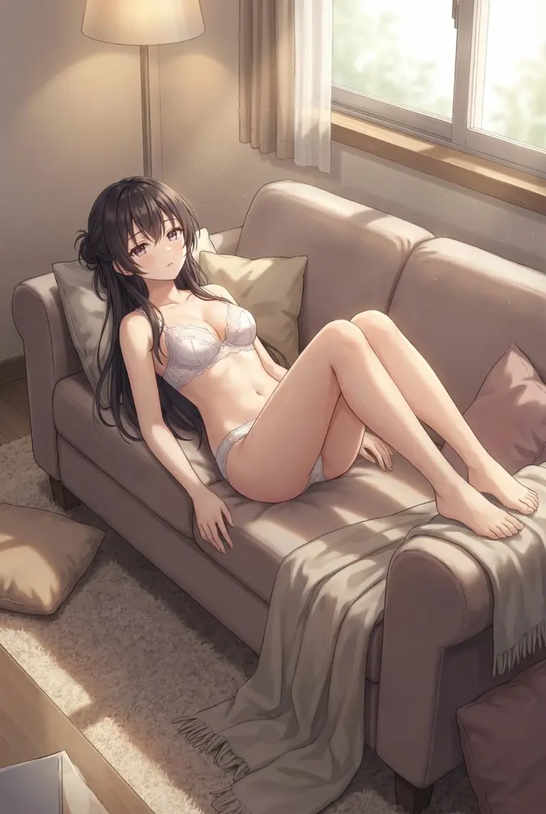 【周防有希】ソファでくつろぐ魅惑のひととき