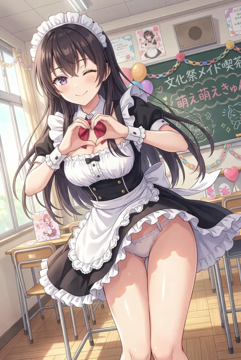 【周防有希】文化祭メイド喫茶でウィンク！