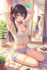 Suou Yuki’s Charming Morning Routine: Tying Her Hair