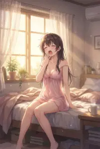 Suou Yuki’s Sweet Morning Yawn in the Gentle Sunlight