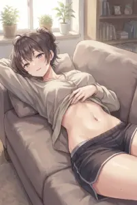 【周防有希】ソファでくつろぐ魅惑のひととき