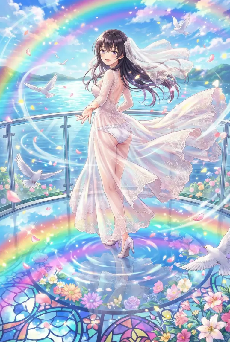 【周防 有希】夢見る花嫁！虹に包まれた祝福の瞬間