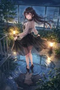 【周防有希】雨上がりの夜景、シースルー姿