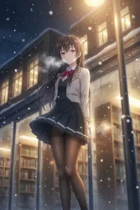 Yuki Suou: Winter’s Embrace – A Snowy Night at the Library