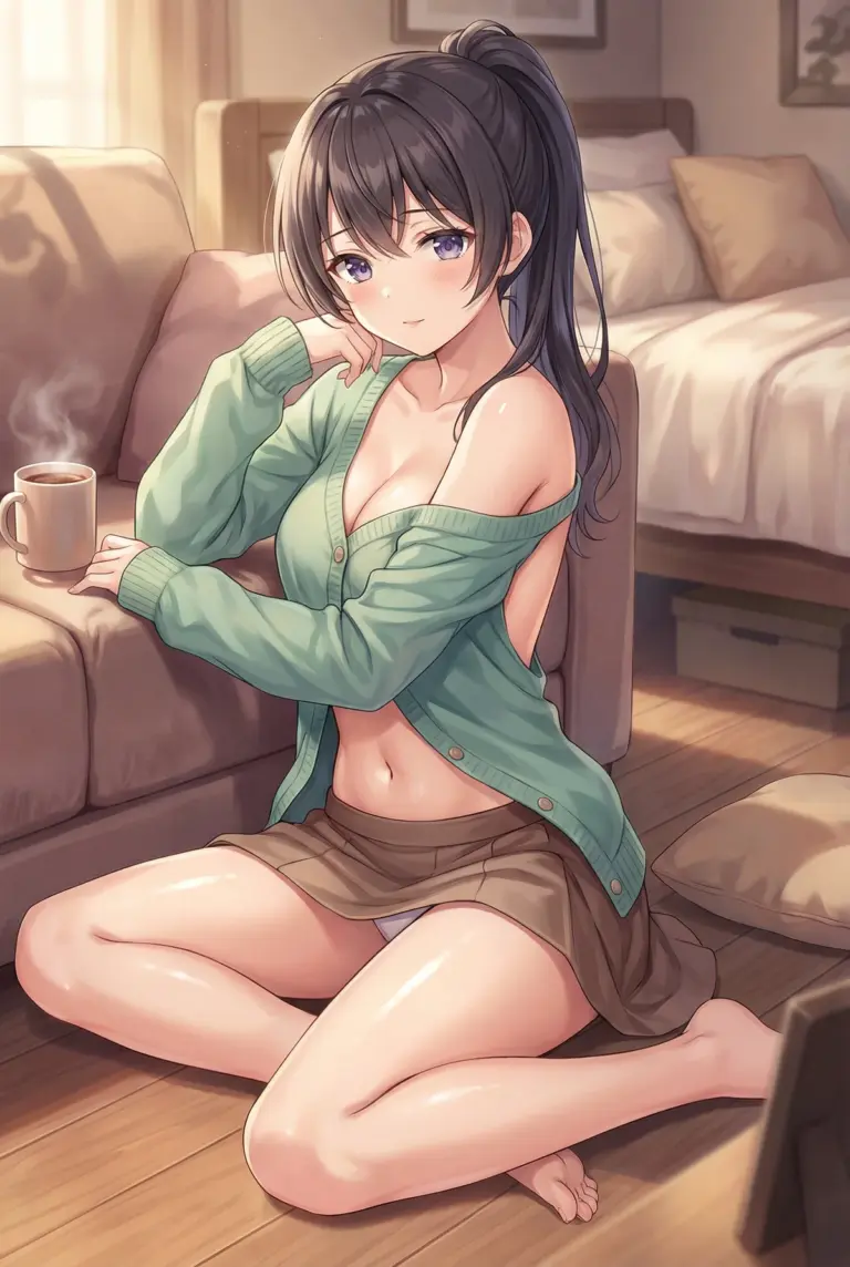 【周防 有希】くつろぎタイム、ドキッとする部屋着