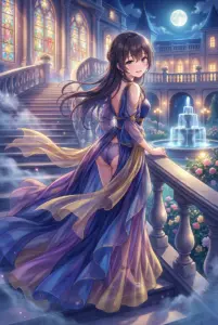 【周防 有希】月夜に舞うドレス、幻想的な微笑み