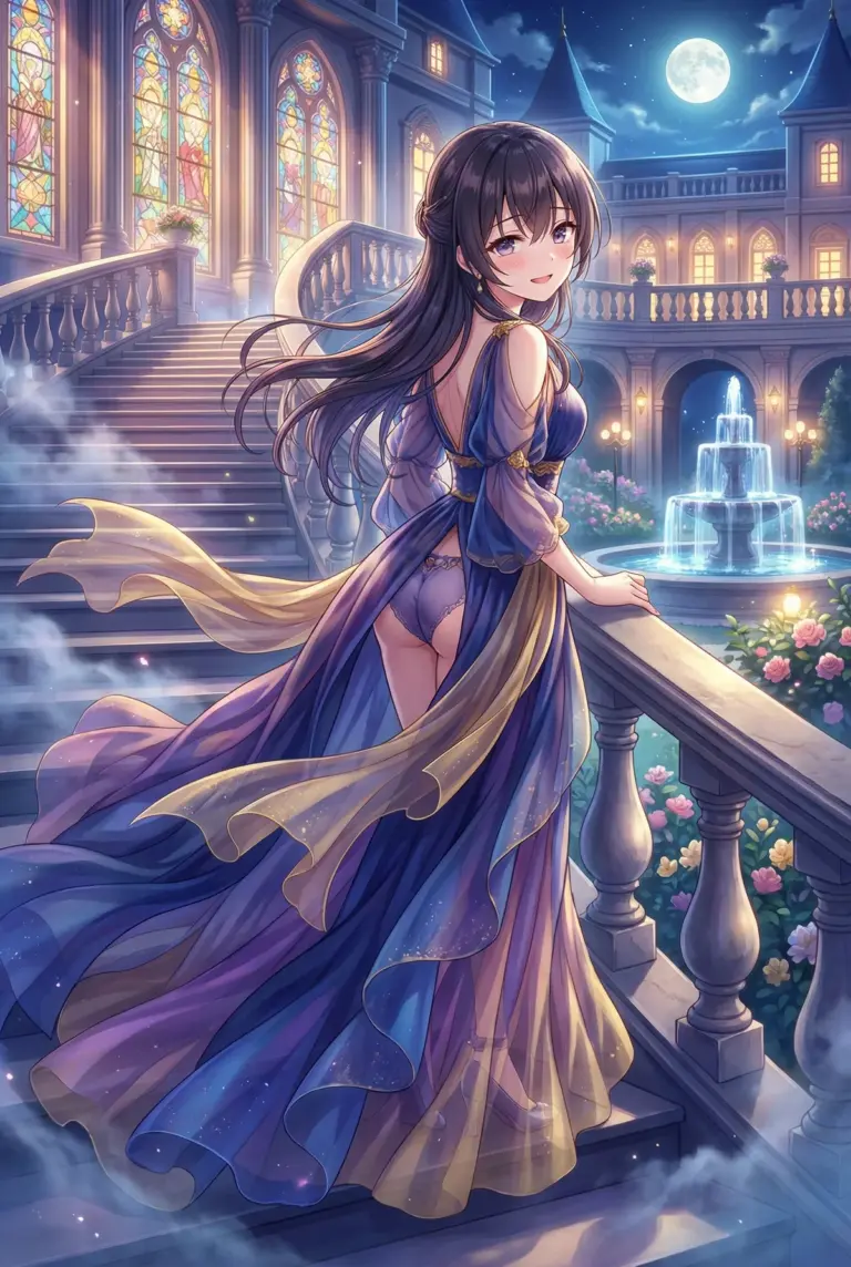 【周防 有希】月夜に舞うドレス、幻想的な微笑み